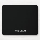 Personalized Black & Monogram | Elegant Custom Muismat (Voorkant)