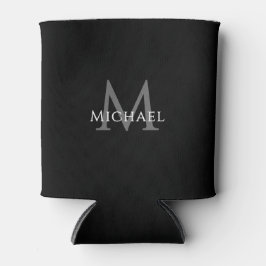 Personalized Black Monogram Elegant Initial Name Blikjeskoeler