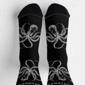 Personalized Black Octopus Socks with Name Sokken (Top)