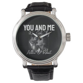 Personalized Black Photo Couple 'You and Me' Horloge