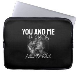 Personalized Black Photo Couple You and Me Laptop Sleeve