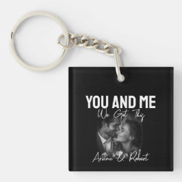 Personalized Black Photo Couple 'You and Me' Sleutelhanger