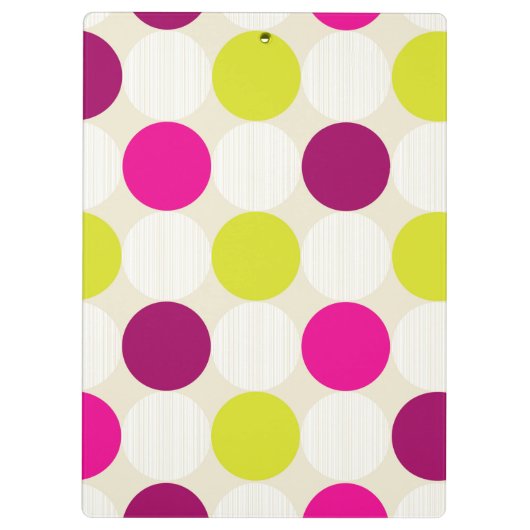 Personalized Black Polka Dot Red Apple Teacher Cli Klembord (Achterkant)