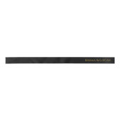 Personalized Black Ribbon with Gold Name Text Satijnen Lint (Voorkant)