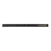 Personalized Black Ribbon with Gold Name Text Satijnen Lint (Voorkant)