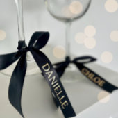 Personalized Black Ribbon with Gold Name Text Satijnen Lint