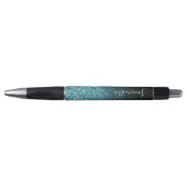 Personalized Black Schabre Faux Teal Glitter Pen (Voorkant)