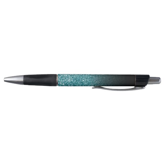 Personalized Black Schabre Faux Teal Glitter Pen (Bodem)