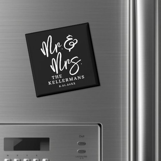 Personalized Black Wedding Favor Magneet
