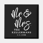 Personalized Black Wedding Favor Magneet (Voorkant)