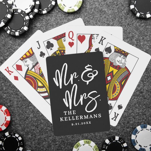 Personalized Black Wedding Pokerkaarten