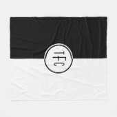 Personalized Black & White Geometric Design Fleece Deken (Voorkant (Horizontaal))