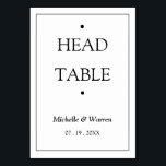 Personalized Black & White Head Kaart<br><div class="desc">Personalized Minimalist Black & White Head Table Carfd</div>