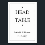 Personalized Black & White Head Kaart<br><div class="desc">Personalized Minimalist Black & White Head Table Carfd</div>