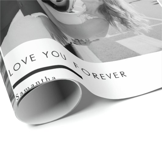 Personalized Black & White Photo Cadeaupapier (Rol Hoek)