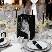 Personalized Black & White Photo Gift Bag Medium Cadeauzakje