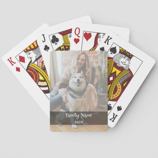 Personalized Black & White Photo Playing Cards Pokerkaarten (Achterkant)