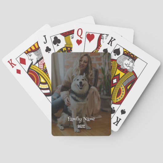 Personalized Black & White Photo Playing Cards Pokerkaarten (Achterkant)