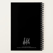 Personalized Black White Script Name Sketchbook Notitieboek (Achterkant)