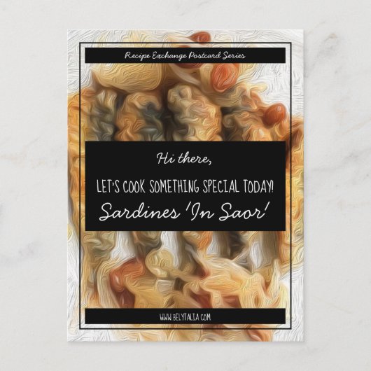 Personalized Black White Script Recipe Exchange Briefkaart (Voorkant)