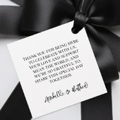Personalized Black White Script Wedding Bedankjes Labels