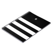 Personalized Black & White Striped Notitieboek (Linkerzijde)