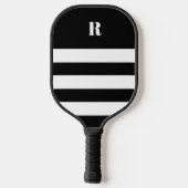 Personalized Black & White Striped   Pickleball Paddle (Achterkant)
