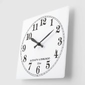 Personalized Black & White Vierkante Klok (Hoek)