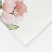 Personalized blanket name, initial and roses fleece deken (Hoek)