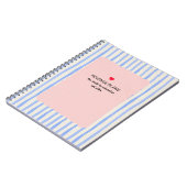 PERSONALIZED Blauwe Aquarel Streeppatroon Notitieboek (Linkerzijde)