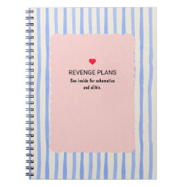 PERSONALIZED Blauwe Aquarel Streeppatroon Notitieboek