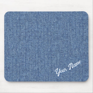 PERSONALIZED BLAUWE DENIM PATROON MUISMAT