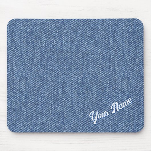PERSONALIZED BLAUWE DENIM PATROON MUISMAT (Voorkant)