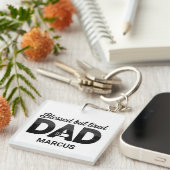 Personalized Blessed But Tired Dad Keychain (Voorkant Rechts)