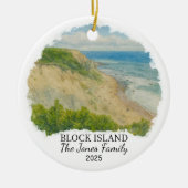 Personalized Block Island Ornament, Rhode Island Keramisch Ornament (Voorkant)