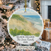 Personalized Block Island Ornament, Rhode Island Keramisch Ornament