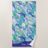 Personalized Blue Agate Natural Stone Strandlaken (Voorkant)