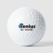 Personalized Blue and Black Brain, Genius at Work Golfballen (Voorkant)