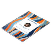 Personalized Blue and Orange Wave Patterned Notitieboek (Linkerzijde)
