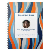 Personalized Blue and Orange Wave Patterned Notitieboek (Voorkant)