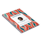 Personalized Blue and Red Wave Patterned Notitieboek (Rechterzijde)