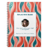 Personalized Blue and Red Wave Patterned Notitieboek (Voorkant)
