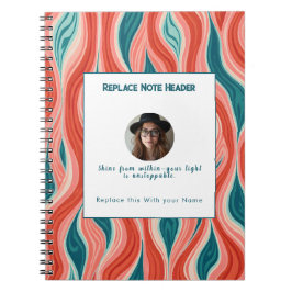 Personalized Blue and Red Wave Patterned  Notitieboek