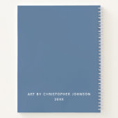Personalized Blue Artist Photo Sketchbook Notitieboek (Achterkant)
