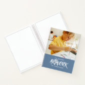 Personalized Blue Artist Photo Sketchbook Notitieboek (Binnen)