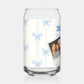 Personalized Blue Bow Coquette Name Aesthetic Blikvorm Glas (Rechts)