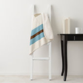 Personalized Blue Brown Stripe Monogram Coastal  Sherpa Deken (In situ)