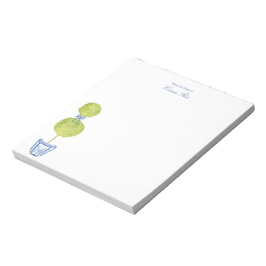 Personalized Blue Chinoiserie Tree Notepad  Notitieblok (Linkerzijde)