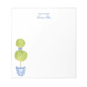 Personalized Blue Chinoiserie Tree Notepad  Notitieblok (Voorkant)
