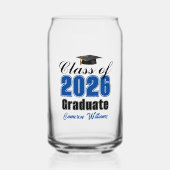 Personalized Blue Class of 2026 Graduation Blikvorm Glas (Voorkant)